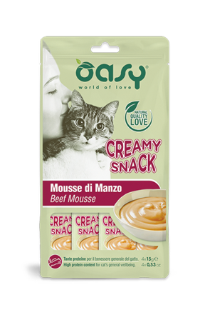 Oasy Snack Cat Creamy Manzo 4 x 15g