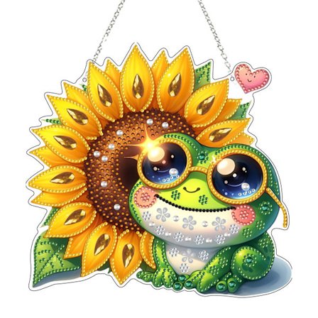 Frø Diamant Kunst Hænge Kit til Voksne, Dobbeltsidet 5D DIY Rhinestone Maleri med Akryl Diamanter til Vindue Væg Hjemmeindretning