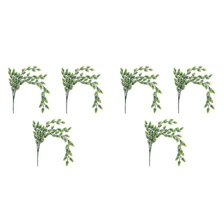 6 stk. Kunstig Blomst Humle Vinranke Plante Falsk Hængende Vin Grønt Til Indendørs Udendørs Front