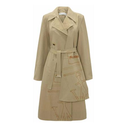 JW Anderson Logo Print Trenchcoat | Beige inbo, Dame