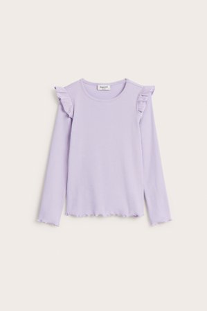 Kappahl | Ribbestrikket, langermet topp | Lyselilla