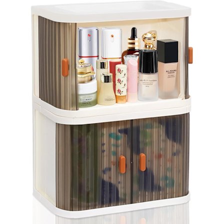 2 stk. stabelbare opbevaringskasser med låg, sammenklappelige opbevaringskasser i plast