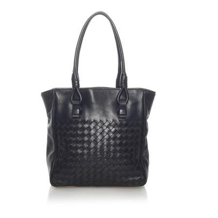 Bottega Veneta Vintage, Pre-owned Intrecciato Leather Tote Bag Zwart, Dames, Maat:ONE Size