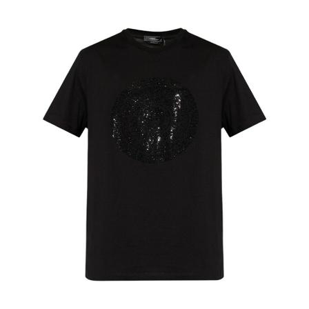 Versace Cotton T-shirt Sort, Herre T-shirts, Størrelse: M