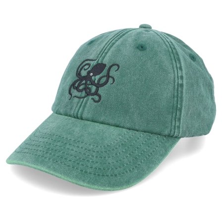 Wild Spirit - Grün Unconstructed Cap - Octopus Washed Bottle Green Dad Cap @ Hatstore