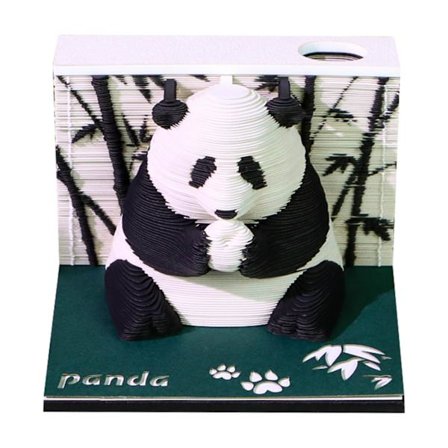 3D Kunst Kalender Memoblok 2026 Panda 3D Skrivebords Notesblok Med Penholder Panda Afrivningspapir Stickys DIY Note