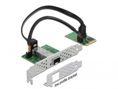 Delock Mini PCIe I/O PCIe full size 1 x SFP Gigabit LAN - nettverksadapter - PCIe Mini Card - Gigabit SFP x 1