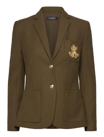 Bullion Jacquard Blazer Blazers Single Breasted Blazers Khaki Green Lauren Ralph Lauren