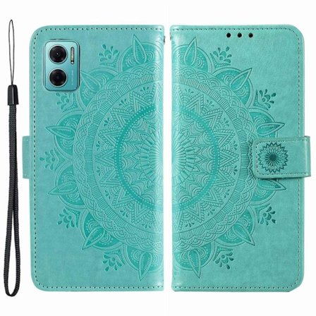 SKALO Xiaomi Redmi 10 5G Mandala lompakkokotelo - Turkoosi