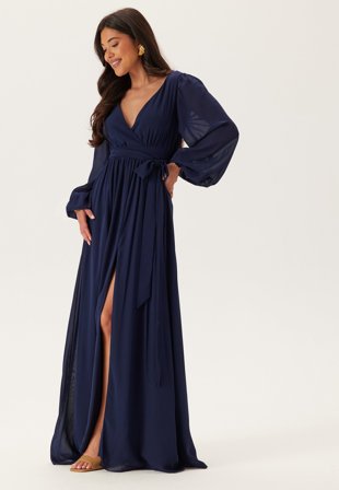 Goddiva - Long Sleeve Chiffon Dress - XS (UK8)