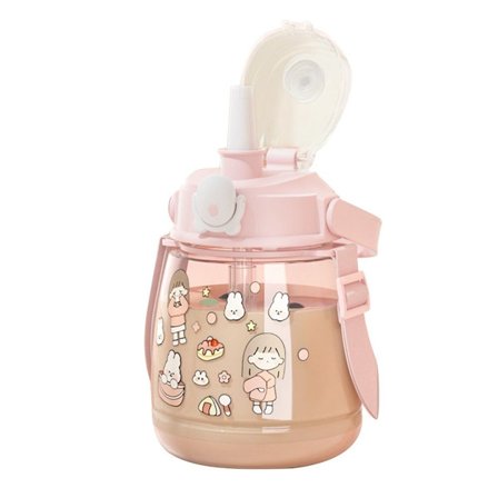 Söt vattenflaska sugrör sportpulver 1000ml KLB