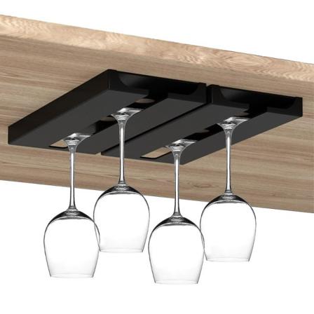 Vinglas opbevaringsstativ skab og bar glas holder hængende stativ opbevaringsskinne[HK] black