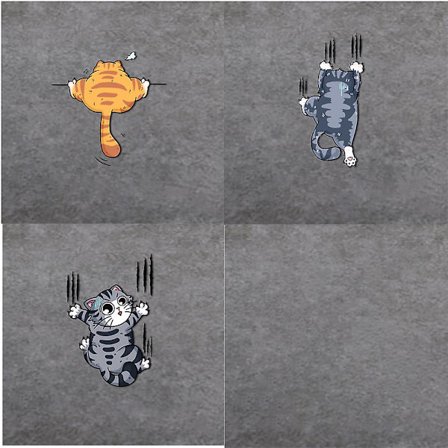 Kradsekatte vinyl klistermærke til bil, 3D tegneserie dyr kat killing klistermærke, sjov bilrude klistermærke, vandtæt PVC kat klistermærke, 