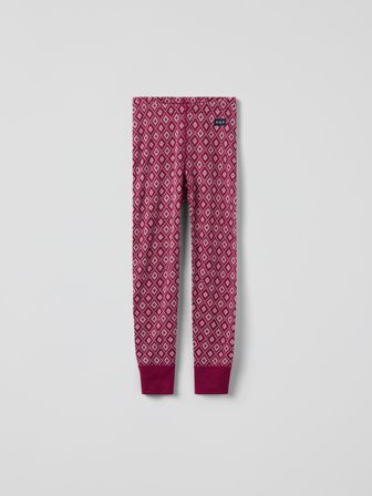 Lange Unterhose Merinowolle Jacquard - 110|116 - kinderbekleidung - pink - Polarn O. Pyret