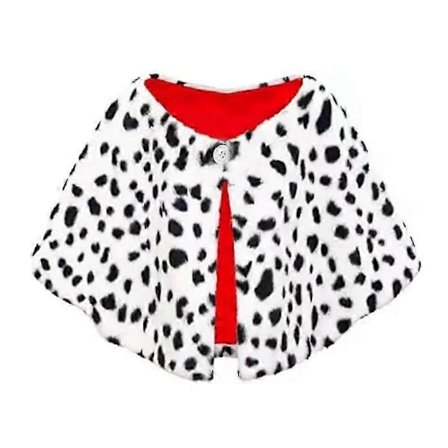 Naisten seksikäs leopardikuvioinen pistehuivi Cruella Cosplay -asusteet Noidan viitta Halloween-karnevaali-ilta Runway-juhlapuku