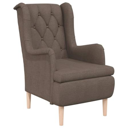 Vidaxl Fåtölj Med Ben I Massivt Gummiträ Taupe Tyg Taupe