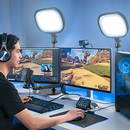 Skrivebordsvideolys med bordstativ Live Broadcast Fill Lights Studiolys Dimbar for sminke Live Streaming