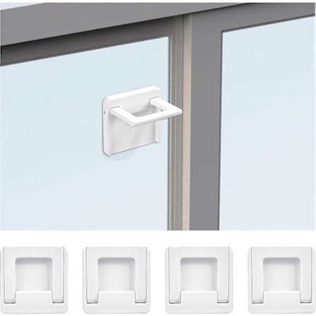 Skydedørslås, 4 stk. Vindue Børnesikringslåse med Selvklæbende Pude