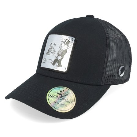 Monopoly - Černá trucker Kšiltovka - Wheelbarrow Silver Patch Black Trucker @ Hatstore