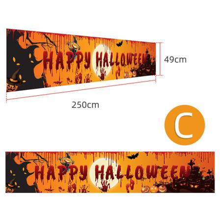 Happy Halloween Hängande Banner Flagga Party Fira Vikbar