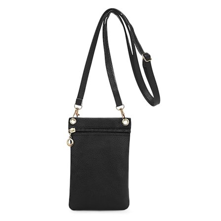 Lille Mobiltelefon Taske, Dame Blød PU Læder Mobiltelefon Taske, Mobiltelefon Lomme Crossbody Mobiltelefon Taske - Sort