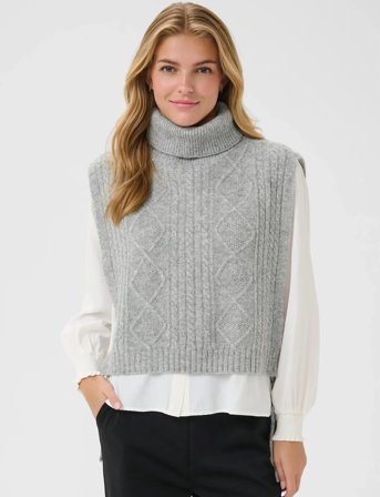 Cream Crfrina Knit Slipover - Grey - XL/XXL