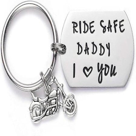 Present till Pappa Motorcykel Nyckelringar Kör Försiktigt Nyckelring Pappa Farsdagspresent-YuJia