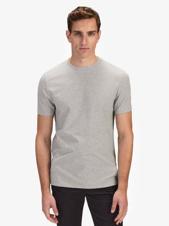 John Henric Men's Grå Slim Fit Stretch T-Shirt Bomuld Size M