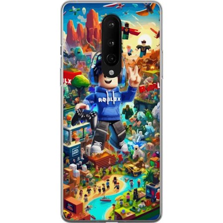 Yhteensopiva Puhelinkuori OnePlus OnePlus 8 Suuri yksityiskohtainen Roblox-maailma täynnä hahmoja, seikkailuja ja värikkäitä ympäristöjä, täy