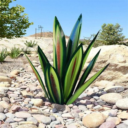 Vihreä 35CM puutarhakoriste - DIY Metalli Agave Kasvi - Puutarha De
