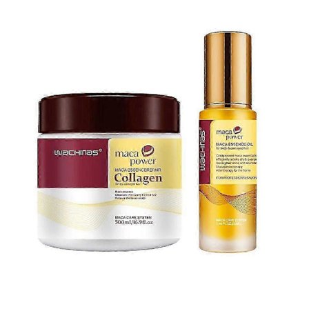 Kollagen Hårkur Dyp Reparerende Balsam for Alle Hårtyper 500 ml + Arganolje Hårserum for Tørt og Skadet Hår 50 ml