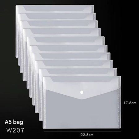 A5 Plastlommer Klar - 10 Pop Up Lommer Polypropylenmappe Gave