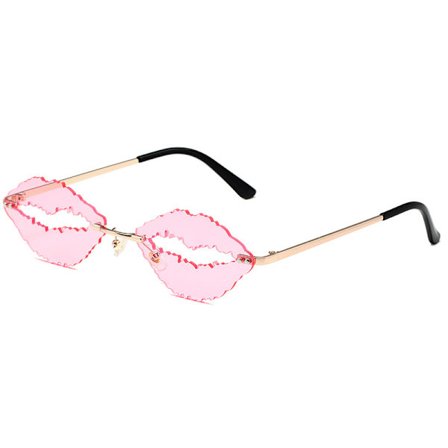Nye personligheds læbe solbriller kvindelige rimless flamme røde læbe solbriller kvindelige prom sjove solbriller