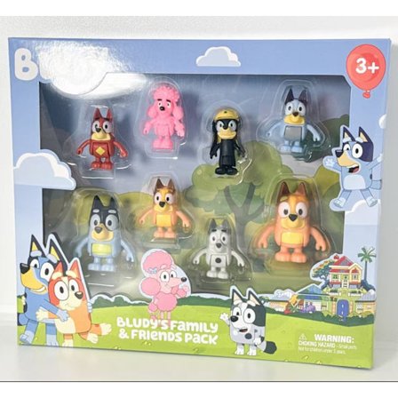 Heta 2025 Bluey Leksak Bluey och Vänner 8-pack Rörliga Figurer Leksaker Presenter till Flickor och Pojkar