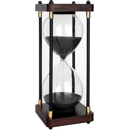 Dekorativt timglas i glas med guldram för vardagsrum soffbord skolspel 30 minuter svart_yu