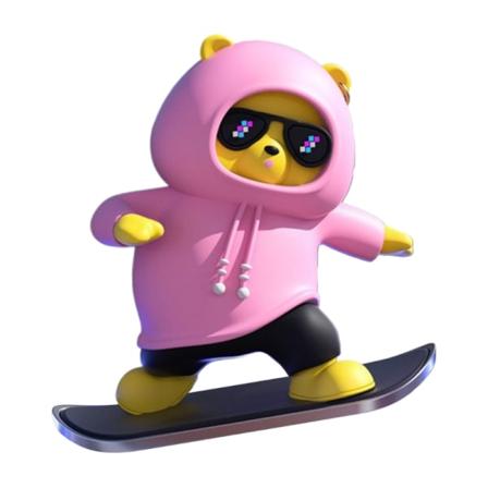 Bil Dashboard Ornament Auto Dekor Bil Tegneserie Skyve Skateboards Bear Center Console Display Leke for kjøretøy interiør
