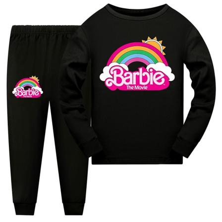 Barbie Movie Print Kids Girls Pyjama Set Black 11-12 Years