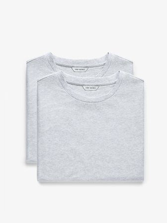 John Henric Men's 2-Pack Grey T-shirts Size S