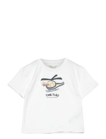 Embossed Cotton T-Shirt White Mango