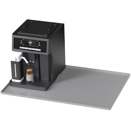 Sklisikker silikonmatte for kaffemaskin 51,5x40cm Vanntett benkeplatebeskytter Kompatibel med de fleste kaffemaskiner Grå