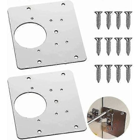 Reparationsplatta för garderobsdörr, gångjärnsreparationsplatta, installationsplatta för dörrskåp garderob (2 st)_Speciella gåvor
