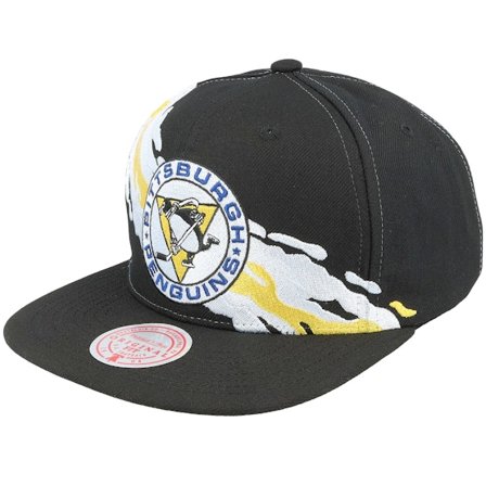 Mitchell & Ness - NHL Noir snapback Casquette - Pittsburgh Penguins Vintage Paintbrush Black Snapback @ Hatstore