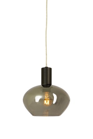 Aneta Lighting BELL vinduspendel, svart/sotet, E14, 4m ledning, støpsel og brytere