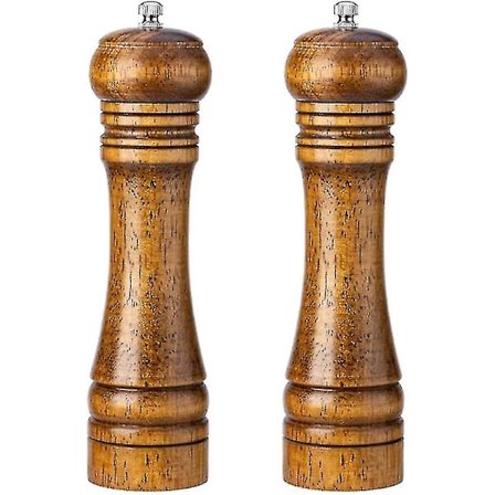 Pepparkvarn och saltkvarn set, ekträ salt och pepparkvarnar shakers