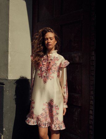 Noella Reno Ruby Ruffle Dress - Pink - L