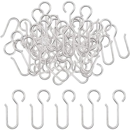 40 Stk. Gardiner Skinnekroge, Kraftige Zink Gardiner Kroge, til Dørgardiner, osv. (50x25mm)