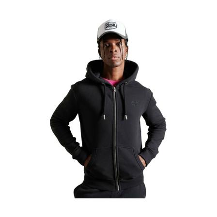 Superdry, Vintage Logo Emb Ziphood 20 Sweats Zwart, Heren, Maat:S