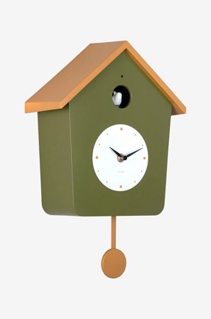 Karlsson - Vægur Cuckoo Light - Grøn - Vægure og bordure - Fra Homeroom
