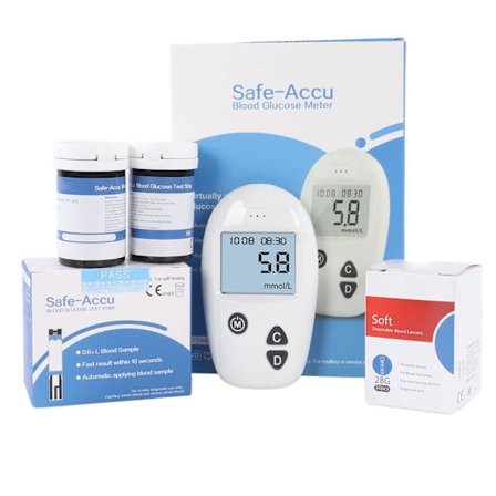 Verensokerimittarisarja 50 testiliuskaa 50 lansettia Automaattinen verensokeritesteri Pistokynä mmol/l