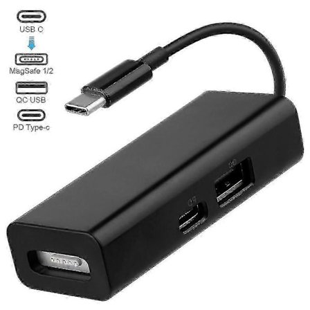 USB-C 3-i-1 MagSafe Adapter Type C til MagSafe 1/2 Konverter til Notebooks